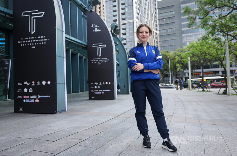 烏克蘭拔河國家隊選手謝夫楚克今年25歲，是此次訪台的烏克蘭國家隊唯一一位具有軍職身分的選手。中央社記者裴禛攝　115年3月13日