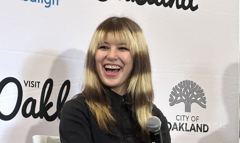 美國華裔花滑選手劉美賢12日在家鄉加州奧克蘭舉行記者會。中央社記者張欣瑜加州奧克蘭攝　115年3月13日