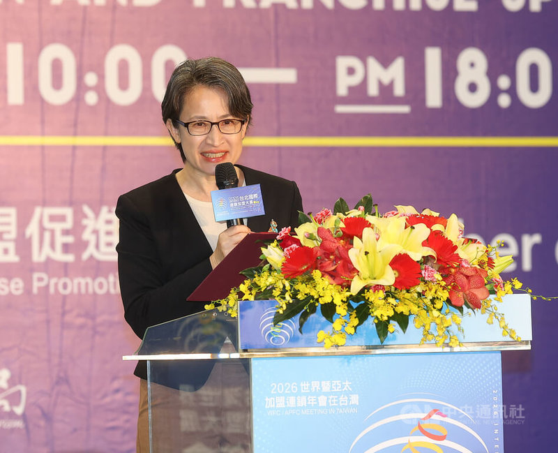 「2026台北國際連鎖加盟大展－春季展開幕典禮」13日在台北世貿1館舉行，副總統蕭美琴（圖）出席致詞表示，政府會繼續與大家並肩同行，讓台灣品牌在世界舞台大放異彩。中央社記者謝佳璋攝  115年3月13日