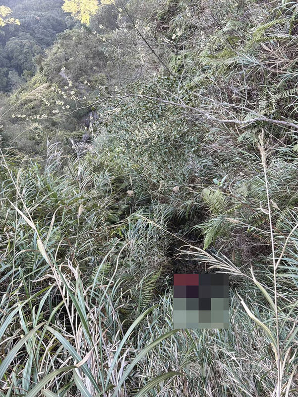 彰化縣魏姓男子10日到南投縣信義鄉攀登西巒大山，家屬接獲魏男訊息稱發生山難。搜救人員獲報連夜展開行動，至14日下午在瞭望台下切250公尺深處發現魏男遺體。（翻攝照片）中央社記者鄭維真傳真　115年3月14日