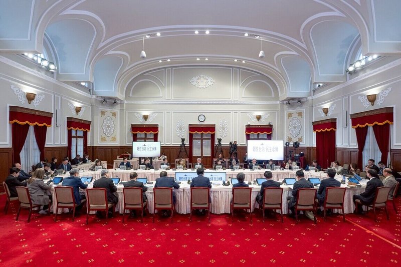 總統府19日召開「全社會防衛韌性委員會第7次委員會議」。（總統府提供）中央社記者葉素萍傳真 115年3月19日