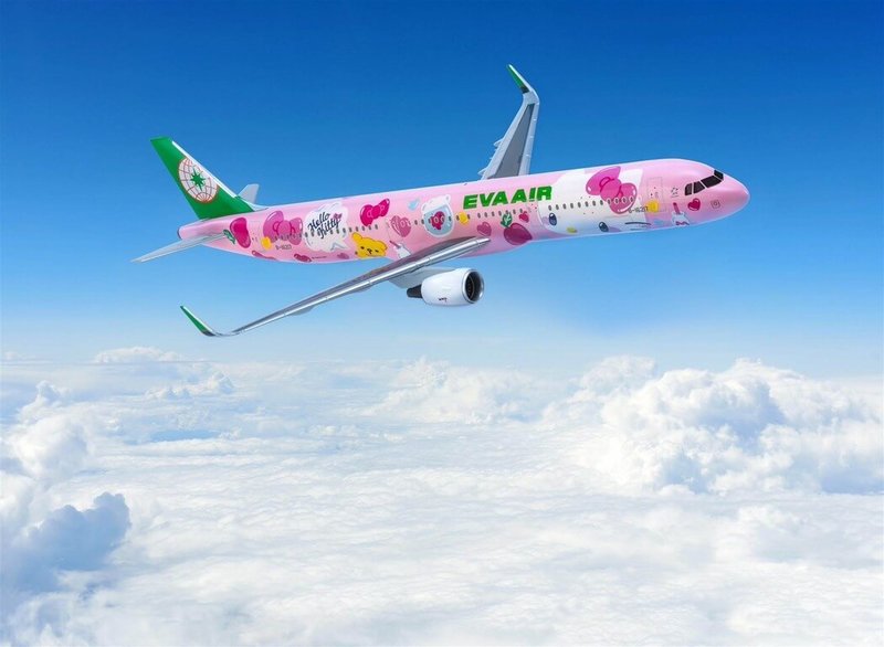 長榮航空20日宣布，高雄-首爾航線4月30日起由Hello Kitty A321彩繪機飛航，「粉萌機」重返南部天空。（長榮航空提供）中央社記者黃巧雯傳真　115年3月20日