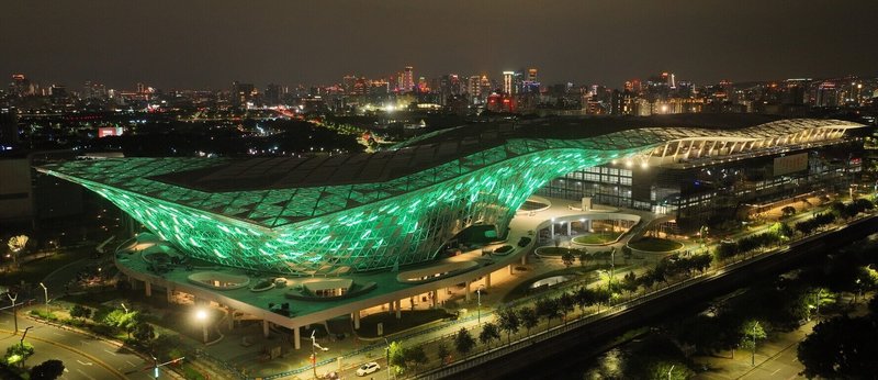 台中國際會展中心配合中部產業重型機具展示需求，具備高載重地坪與挑高空間，及直上4樓布展車道，室內、外提供2360個攤位，23日辦開幕典禮。（台中市政府提供）中央社記者郝雪卿傳真　115年3月20日