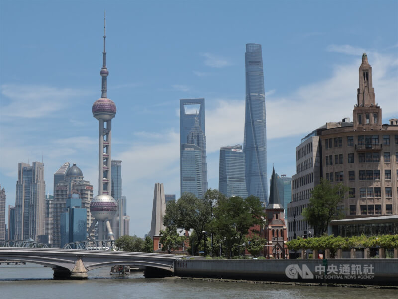 華爾街日報報導，中國經濟的全球占比顯著縮水，目前經濟規模不到美國的2/3。圖為中國上海一景。（中央社檔案照片）