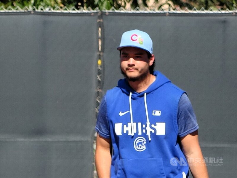 台裔美籍棒球好手「龍仔」強納森・龍（Jonathon Long）在美國職棒芝加哥小熊隊的春訓營。中央社記者林宏翰亞利桑那攝 115年3月21日