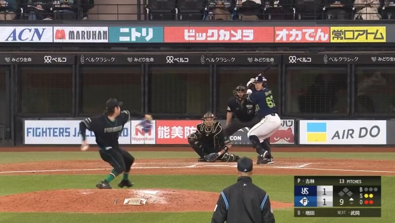 台灣投手古林睿煬22日在日職熱身賽投出球速160公里快速球。（圖取自facebook.com/fightersintaiwan）