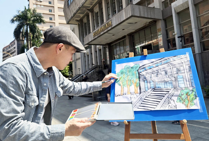 新北市立圖書館三重與板橋分館6月起閉館、7月拆除重建。三重分館4月11日將舉辦「再見中正堂」寫生比賽，邀居民做最後巡禮，用畫筆向圖書館告別。（新北市圖提供）中央社記者曹亞沿傳真　115年3月23日