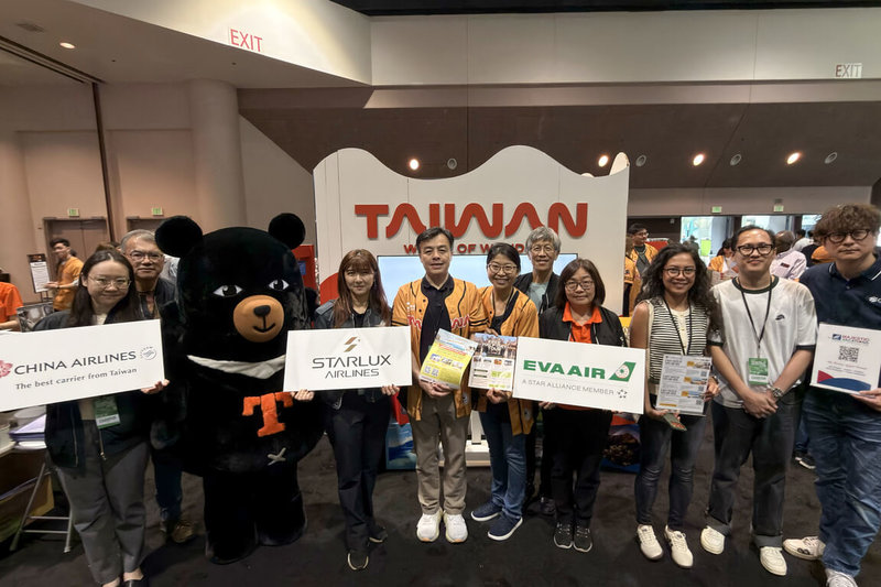 舊金山灣區旅遊冒險展21至22日在加州聖克拉拉會議中心登場，觀光署結合多家旅行業者共同參展，提供旅遊諮詢、行程建議與限時優惠。（觀光署提供）中央社　115年3月23日