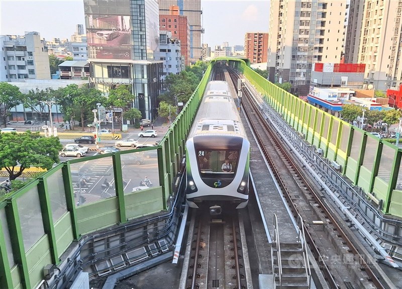 圖為台中捷運列車。（中央社檔案照片）