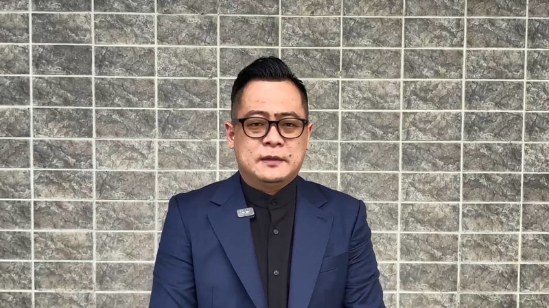 基隆市政府24日宣布發放新台幣6500元敬老禮金，民進黨基隆市長提名人童子瑋（圖）透過影片表示，非常歡迎市長謝國樑持續跟進他提出的每項政見。（童子瑋進步基隆辦公室提供）中央社記者王朝鈺傳真　115年3月24日