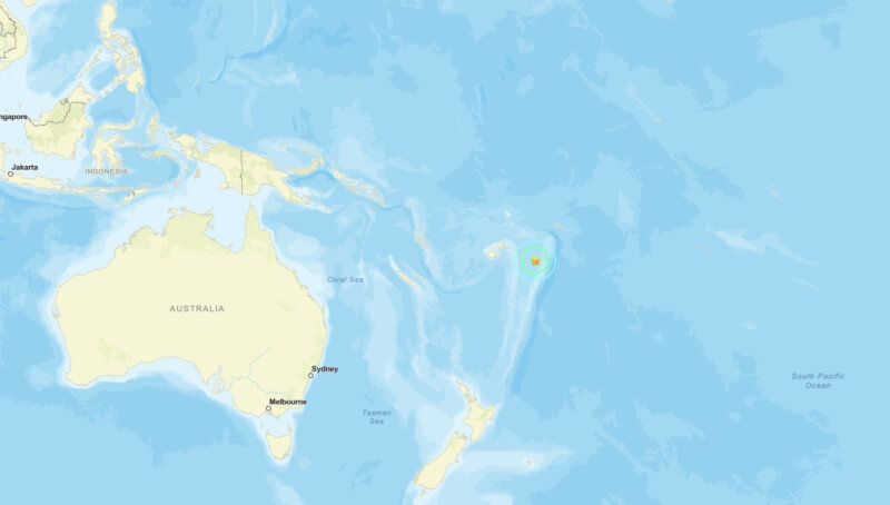 美國地質調查局表示，太平洋島國東加附近24日發生規模7.6地震。（圖取自美國地質調查所網頁earthquake.usgs.gov）
