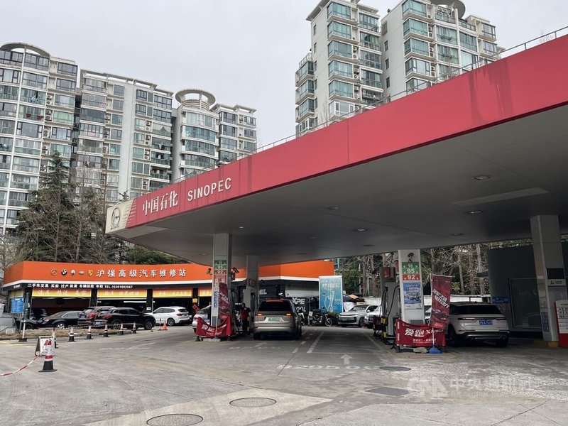 上海一家中國石化加油站外觀。中央社記者李雅雯上海攝　115年3月26日