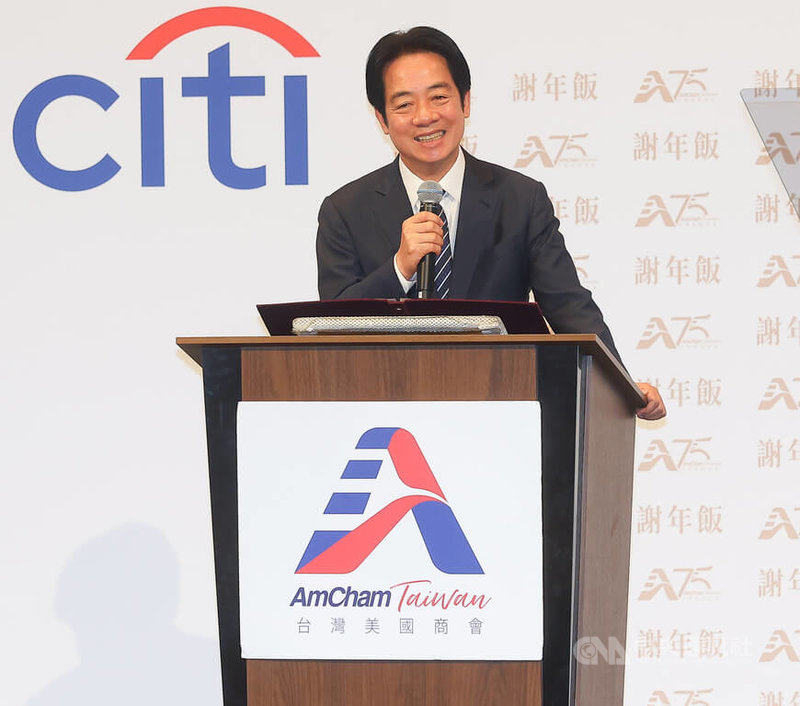 台灣美國商會2026謝年飯晚宴26日晚間在台北舉行，總統賴清德（圖）出席致詞，向所有深耕台灣、信任台灣的台灣美國商會朋友，表達最誠摯的感謝。中央社記者謝佳璋攝　115年3月26日