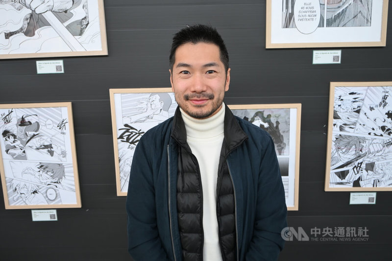 Mangas.io內容長(CCO)稻田認為台灣漫畫展現揉合多重文化的藝術特質,這是法國與比利時讀者會如此喜愛這些多元性故事的理由。中央社記者吳柏緯布魯塞爾攝 115年3月27日