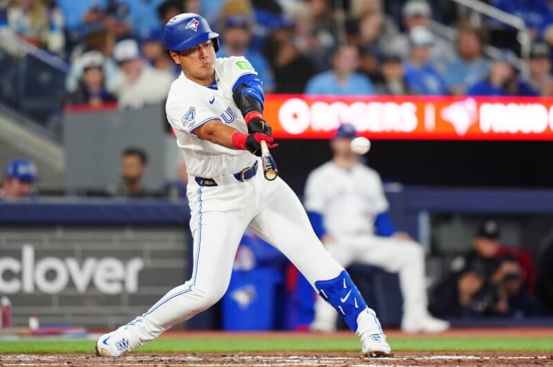 MLB多倫多藍鳥日本籍好手岡本和真27日首登大聯盟。（美聯社）