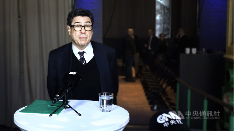 2025年諾貝爾經濟學獎得主阿吉翁接受中央社訪問。中央社記者巫祈麟赫爾辛基攝 115年3月28日