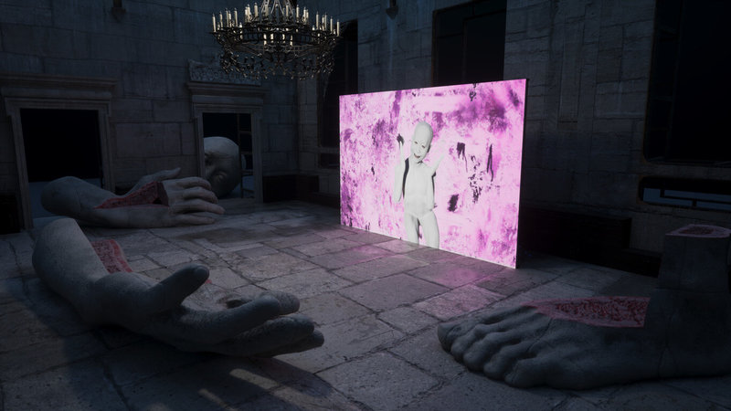 藝術家李亦凡作品「鬱卒的平面」在2026年威尼斯雙年展台灣館展場示意圖。（北美館2026威尼斯雙年展台灣館提供）中央社記者黃雅詩羅馬傳真　115年3月31日