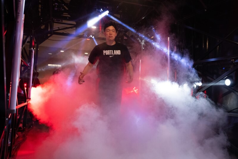 美國職籃NBA波特蘭拓荒者隊中國球員楊瀚森。（美聯社）