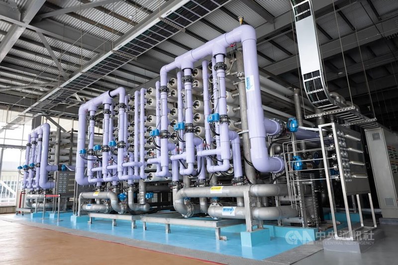 桃園北區再生水中心2日舉行啟用典禮，採污水與再生水BOT整合模式，透過公私協力提升營運效能，是中央與地方合作的優質典範。中央社記者吳睿騏桃園攝　115年4月2日