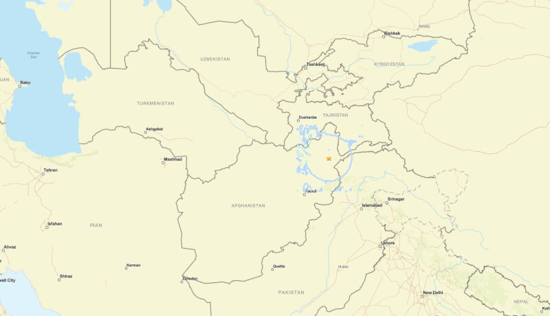 阿富汗3日發生規模5.9強震。（美國地質調查所網頁usgs.gov）
