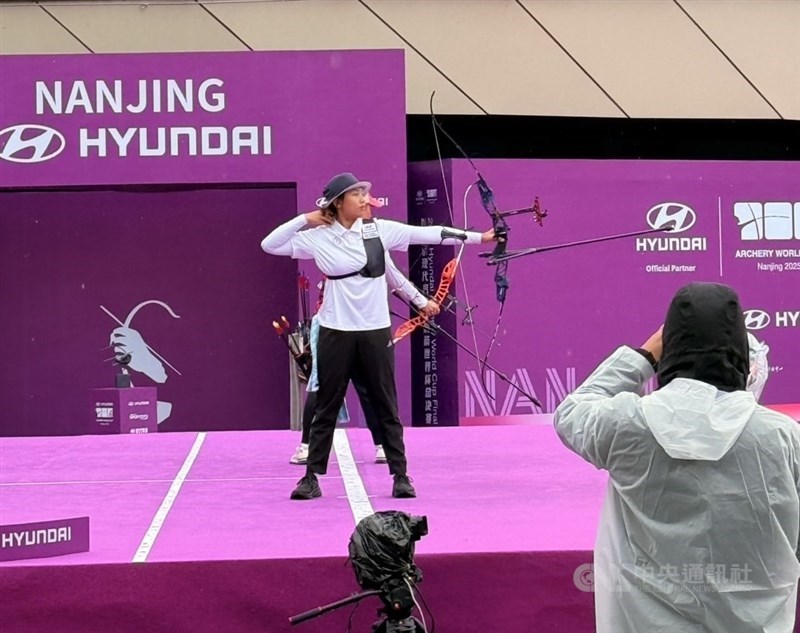 圖為射箭選手許芯慈。（中央社檔案照片）