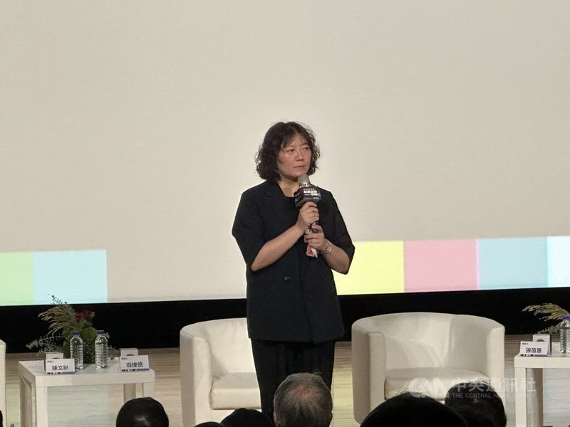 鄭南榕女兒鄭竹梅7日出席言論自由日活動時說，自由從不是從天上掉下來，躺平也不能帶來真正的和平。中央社記者高華謙攝 115年4月7日