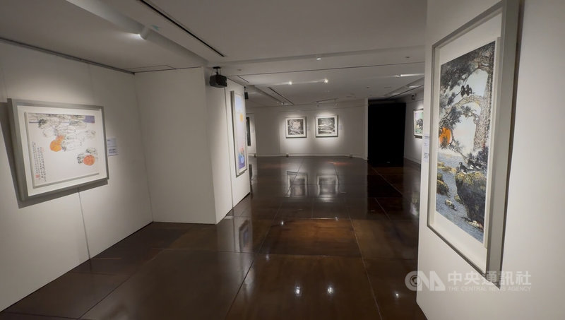 前北美館、史博館長黃光男即日起在陽明交通大學舉辦個展「詩學畫域－黃光男文人墨彩新視域」，展出50件詩書畫作品。中央社記者魯鋼駿攝　115年4月9日