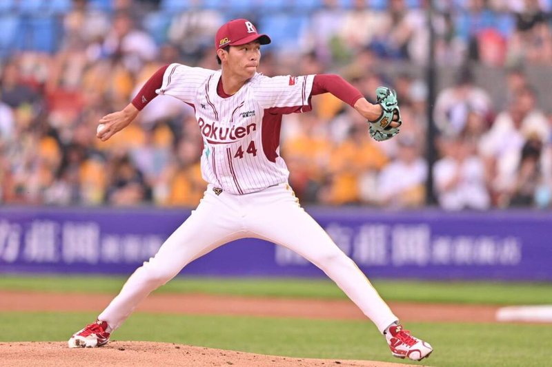 中華職棒樂天桃猿隊投手曾家輝（圖）11日在樂天桃園棒球場先發5局失1分，一顆向右橫移的速球受到關注。（樂天桃猿隊提供）中央社記者蘇志畬傳真　115年4月12日