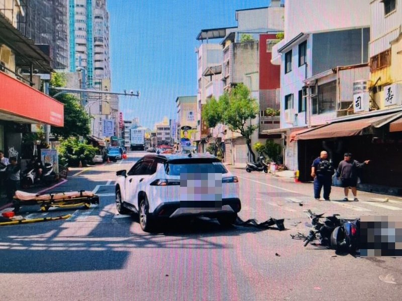 台南市中西區14日發生一起汽機車碰撞意外，林姓汽車駕駛擦傷，而機車騎士為成功大學學生、傷重送醫不治。肇事原因有待調查釐清。（台南市警局提供）中央社記者張榮祥台南傳真 115年4月15日