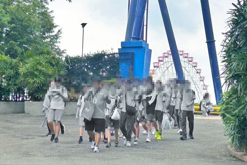 桃園市立平鎮國中師生13日至15日進行戶外教學，14日晚間在劍湖山渡假大飯店用餐後，凌晨起陸續有69名學生及1名老師身體不適，就醫治療後好轉，預計15日晚間返回桃園。（民眾提供）中央社記者吳睿騏桃園傳真　115年4月15日