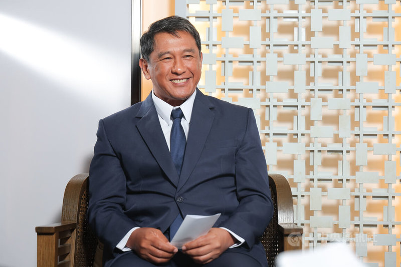 基尼德曾擔任菲律賓陸軍副司令，他指出菲律賓呂宋島北部在台海發生衝突時，因為有可能作為集結點，所以遭受攻擊。中央社記者翁睿坤攝　115年4月15日