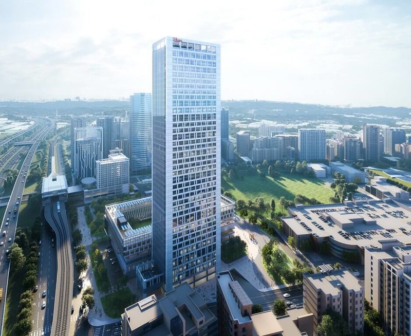 東森集團16日宣布，斥資逾新台幣140億元打造的營運總部座落林口，預計12月落成。（東森提供）中央社記者江明晏傳真　115年4月16日