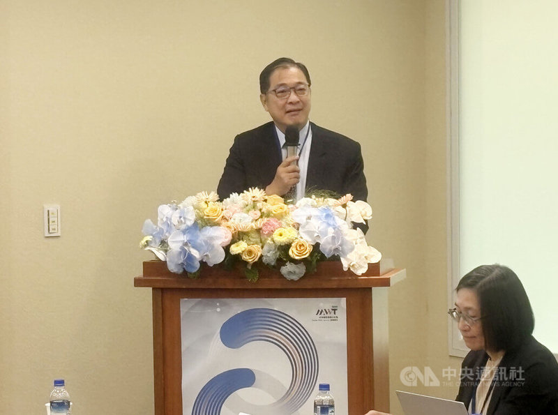 法務部長鄭銘謙17日在台美共製思維與保護策略國際論壇發表開幕致詞。中央社記者吳書緯攝　115年4月17日