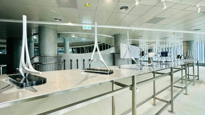 交通部公路局宣布，5月12日起將在淡江大橋橋梁管理中心推出工程美學特展，首次公開橋塔設計系列模型。（公路局提供）中央社記者黃巧雯傳真　115年4月17日