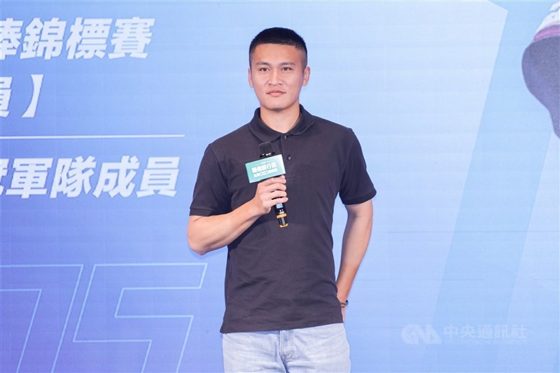 115年陽信銀行盃全國青少棒錦標賽賽前記者會20日下午在台北舉行，中華職棒味全龍隊捕手林辰勳出席與會，勉勵學弟不要害怕失敗，「棒球最酷的地方，就是教我們怎麼一直變強」。中央社記者裴禛攝　115年4月20日