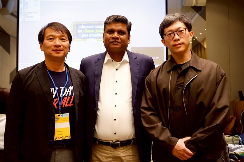 全國教師工會總聯合會（全教總）與國際教育組織亞太分會（EIAP）合作，邀請北亞的日本、韓國、蒙古的全國級教師工會來台，北亞4國教師工會首次就氣候議題進行交流。（全教總提供）中央社記者陳至中台北傳真　115年4月21日