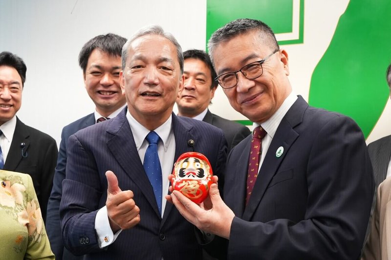 日本福島縣議會「日台友好議員聯盟」22日訪問民進黨中央黨部。（民進黨提供）中央社記者葉素萍傳真 115年4月22日