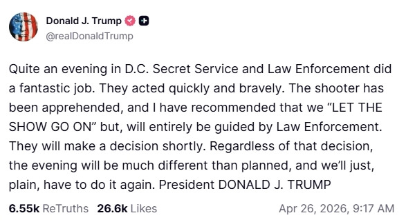 （圖取自truthsocial.com/@realDonaldTrump）