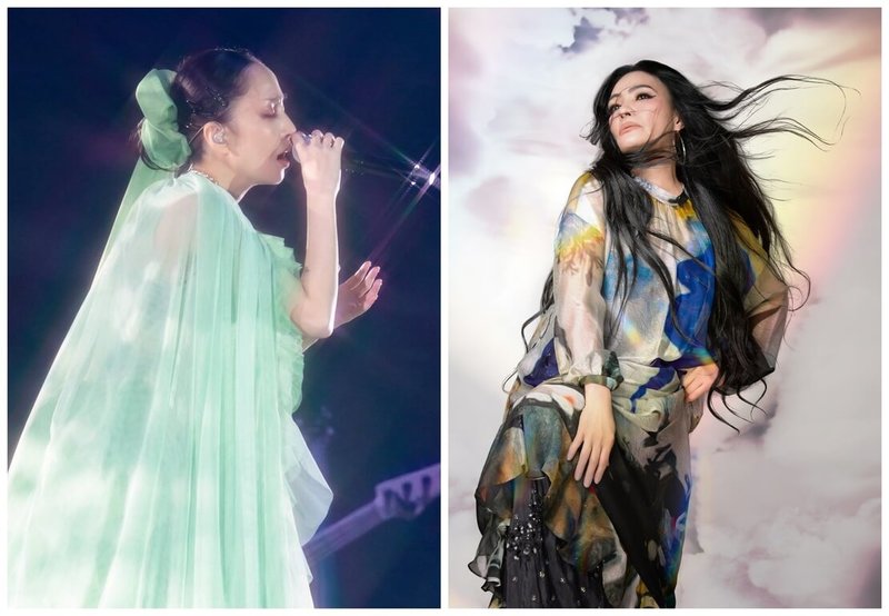 日本歌后中島美嘉（左）與金曲歌后潘越雲（右）分別將於5月及9月在台北流行音樂中心開唱。（和協整合行銷、滾石唱片提供）中央社記者王心妤傳真　115年4月27日