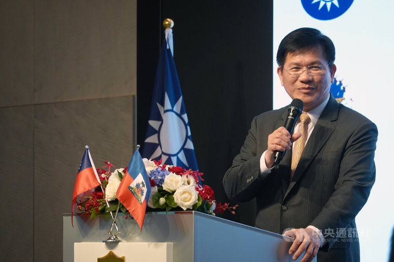 海地共和國大使館30日在台北舉辦「海地台灣建交70週年」慶祝晚宴，外交部長林佳龍出席並致詞。中央社記者楊堯茹攝　115年4月30日