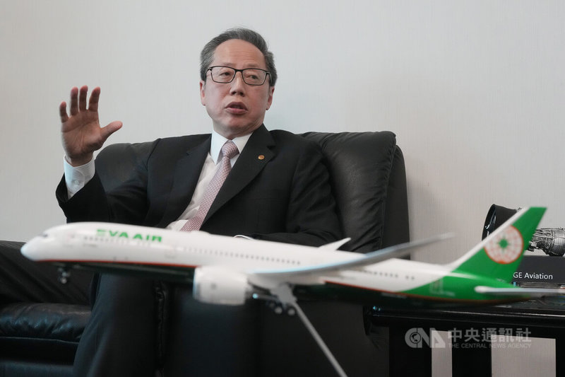長榮航空企劃室副總經理鍾凱成說，開航華盛頓特區後，將補足市場缺口，提升北美航網的含金量。中央社記者徐肇昌攝  115年5月3日
