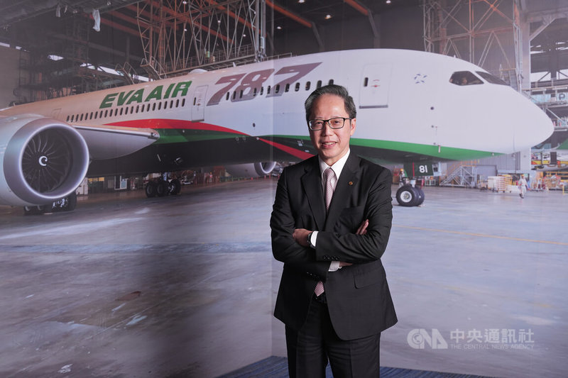 長榮航空企劃室副總經理鍾凱成說，波士頓將是評估中的未來美東航點。中央社記者徐肇昌攝 115年5月3日