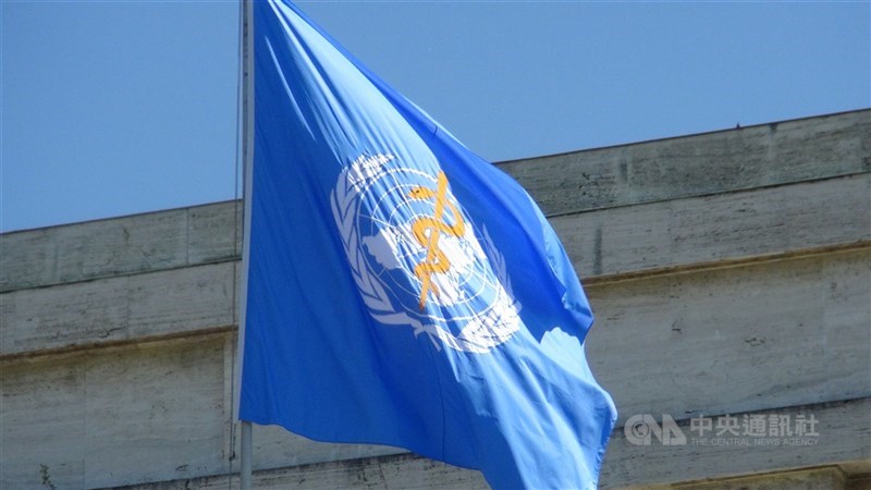 圖為世界衛生組織旗幟。（中央社檔案照片）