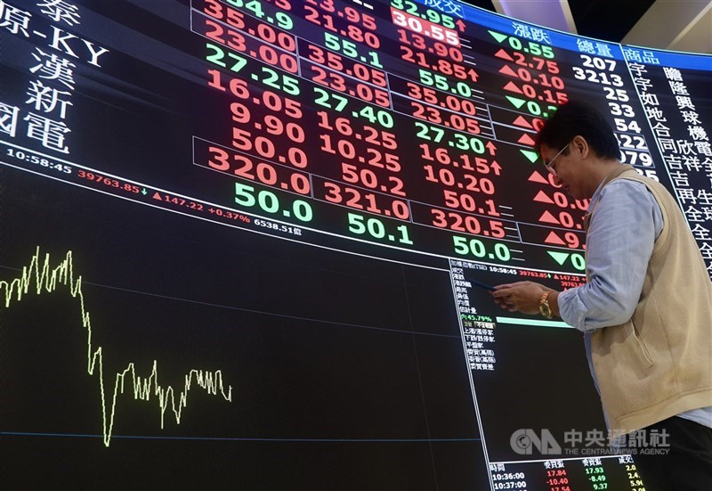 圖為台股示意圖。 （中央社檔案照片）