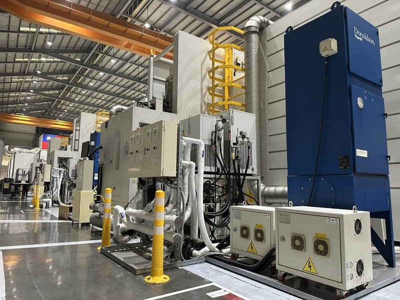 漢翔表示，岡山廠區內冰水冷卻系統運作情況，可達到優質的節電與減碳效益。（漢翔提供）中央社記者江明晏傳真　115年5月6日