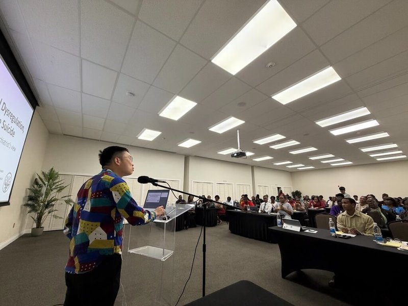 台北榮總與國合會攜手強化友邦聖克里斯多福及尼維斯心理健康服務體系，精神醫學部兒童青少年科主任陳牧宏日前赴當地舉辦教育演講，吸引當地醫療、教育及心理相關專業人士參與。（北榮提供）中央社記者曾以寧傳真 115年5月6日