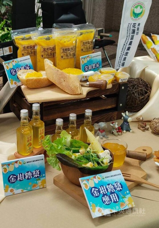 農業部花蓮區農業改良場7日發表2項金柑新加工技術，金柑除可做成果乾與蜜餞外，還可製果泥與糖漿，且完整保留其色澤與風味。中央社記者汪淑芬攝　115年5月7日