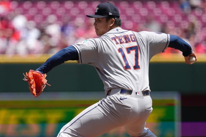 美國職棒大聯盟（MLB）休士頓太空人台灣投手鄧愷威。（美聯社）