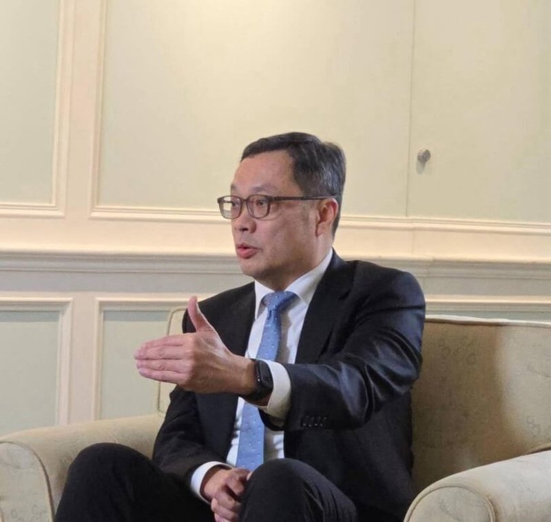外交部政務次長陳明祺日前接受英媒專訪，報導於11日播出；陳明祺表示，台灣相信美國維護區域和平穩定的安全承諾，因為這不僅符合美國利益，也符合全世界的共同利益。（外交部提供）中央社記者吳書緯傳真　115年5月12日