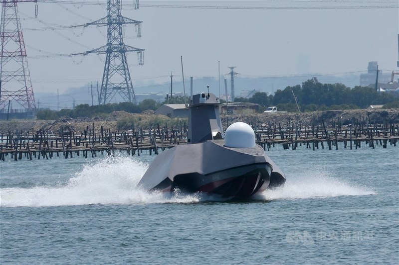 圖為台船軍用無人船「奮進魔鬼魚」。（中央社檔案照片）